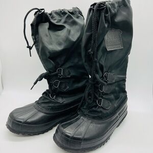 SOREL SNOW LION WOMENS BLACK WATERPROOF BOOTS SIZE 6